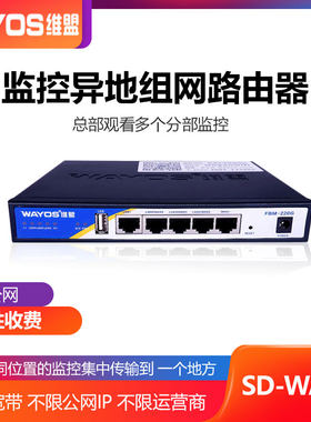 维盟路由器监控异地组网sdwan远程多地高清观看无需公网IP无后期费用文件共享连锁店监控画面办公ERP端口映射