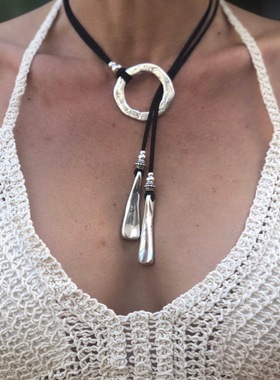 波西米亚长坠环项链复古vintage