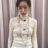 BKP曼谷公园「珍珠串」气质设计感小香风项链套装 多层叠戴腰链女