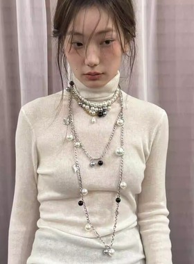BKP曼谷公园「珍珠串」气质设计感小香风项链套装多层叠戴腰链女