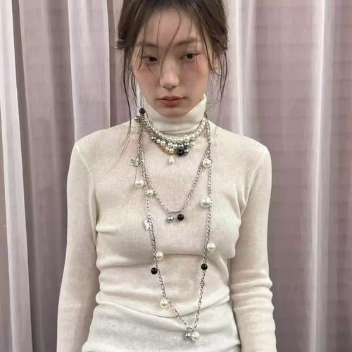 小香风珍珠项链长短链套装