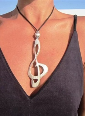 波西米亚复古vintage音符项链女