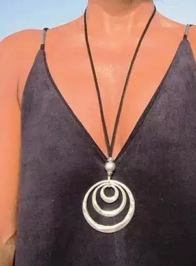 波西米亚复古vintage圈圈长项链