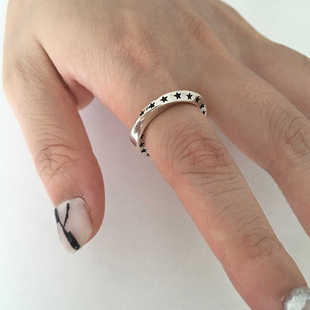 BKP「复古戒」韩式 小众不规则冷淡做旧素戒指星星y2k百搭s925开口