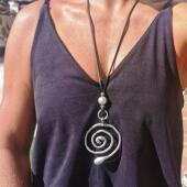 BKP曼谷公园「漩涡」波西米亚vintage圈圈螺旋长项链百搭民族极简