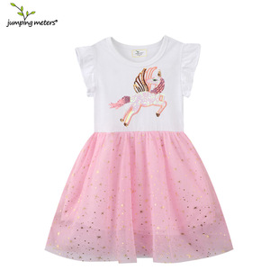 jumping meters女童连衣裙2026夏季新款欧美女童裙子短袖现货