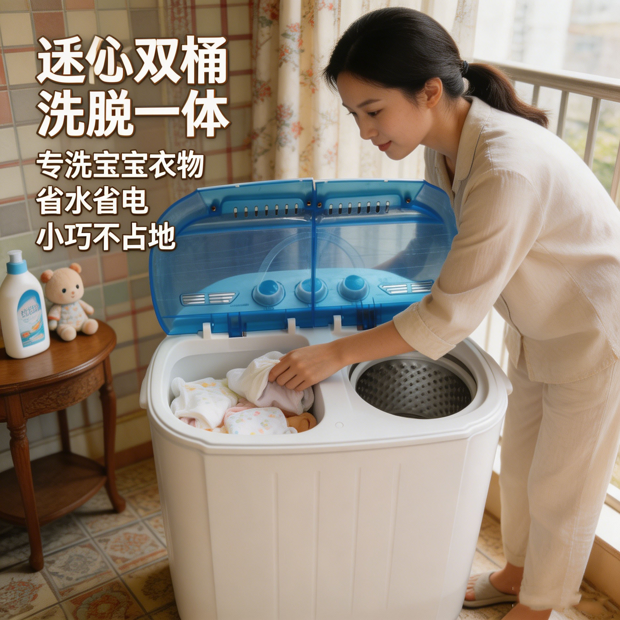 大黄鸭特价小容量双缸双桶半自动