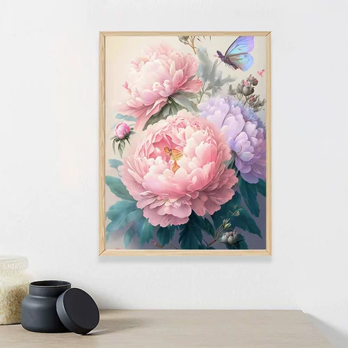 Cross -STITCH 2023 Новая линия вышитая вышитая линия пион цветок гостиная