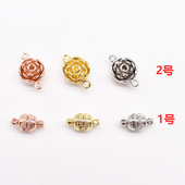 18K包金保色圆形磁铁扣 项链吸力扣 diy穿珍珠手链收尾连接磁性扣