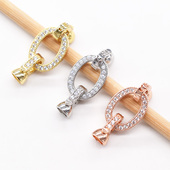 连接万能扣 圆形手链扣 锁扣配件 diy穿珍珍珠项链扣 镀925银扣子