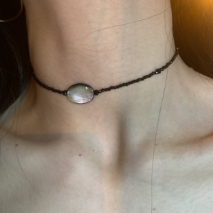 秘境 小众独特尖晶石choker颈链女细闪氛围感锁骨链颈链配饰秋冬