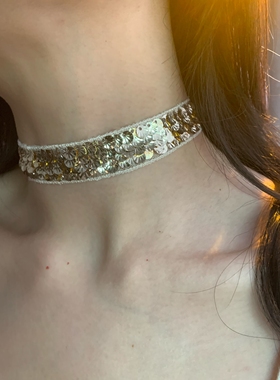 金色波西米亚鳞片choker颈链女小众个性海边度假项链颈带2026爆款