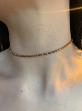 棠洛 日系进口捷克珠choker颈链女极细串珠锁骨链日常百搭高级感