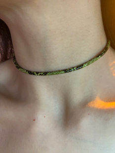 细款 绿蛇纹choker项圈女辣妹亚文化颈链小众设计感锁骨链2025潮