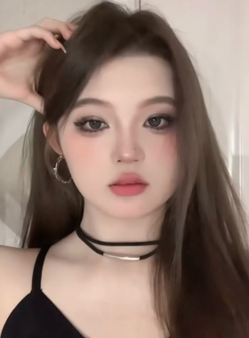 黑色choker双层叠戴项链小众独特设计感项圈百搭甜酷短款锁骨颈链