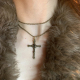 毛衣链潮酷辣妹卫衣链 绕圈十字架项链小众独特颈链长款 美式 复古