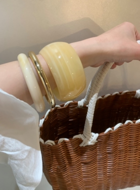 clean girl 米黄晕染3只装手镯女小众夸张叠戴手环辣妹配饰2026潮