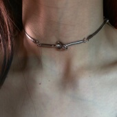 打结choker项链小众冷淡风锁骨链简约高级感金属颈链潮 棠洛