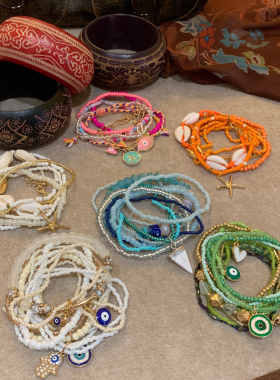 恶魔眼 波西米亚风手串叠戴女小众vintage手环高级感春夏手链2025