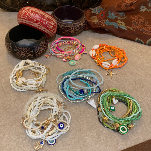 恶魔眼 波西米亚风手串叠戴女小众vintage手环高级感春夏手链2025