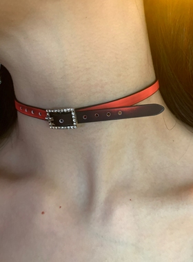 温变项圈y2k千禧辣妹风软皮革颈链choker女高级感甜酷锁骨链2026