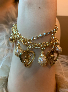 棠洛 vintage金色波西米亚风手链女复古多层手链叠戴小众废土手饰