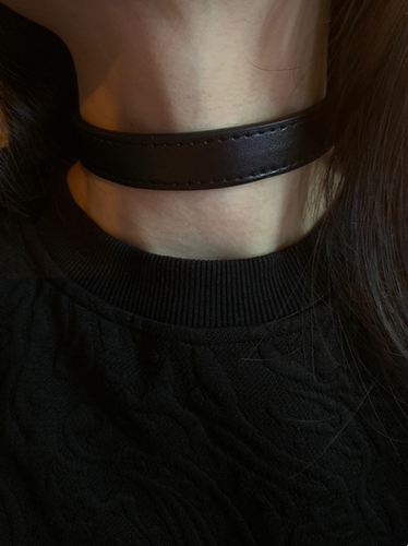 纯黑色甜酷风皮带扣choker