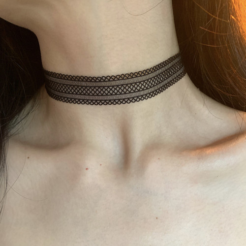 棠洛 微弹蕾丝choker颈链女氛围感配饰项链小众细款项圈女秋冬潮