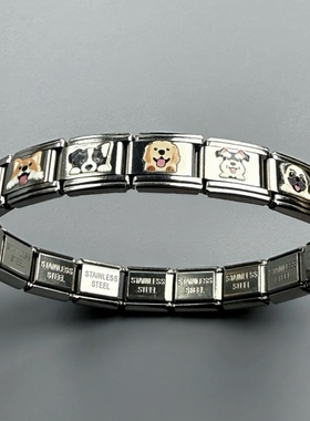 手作款 小狗合集模块手环女小众个性手镯甜酷风手饰品弹力手链潮