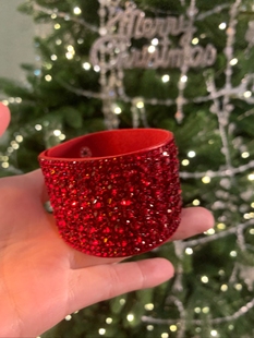 棠洛 y2k亚文化红色夸张手镯女欧美朋克风手环高级镶钻手饰品2026