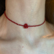 棠洛 红色项链2025潮 亚克力花花choker颈链女显脖子细锁骨链短款