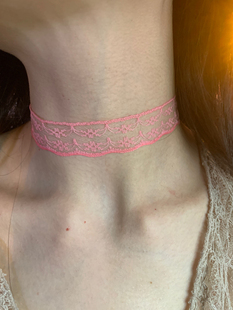 棠洛 水粉色性感蕾丝choker项圈女y2k辣妹风颈链氛围感项链2026潮
