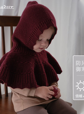benzdeer挡风保暖羊毛披风上衣