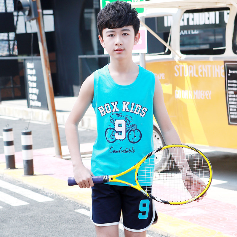 男童夏装套装中大童2017新款童装男孩短袖短裤两件套儿童运动套装