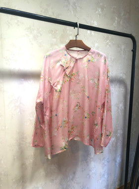PENNYPENG三生三世十里桃花 粉嫩通透减龄好穿真丝中式上衣N05051