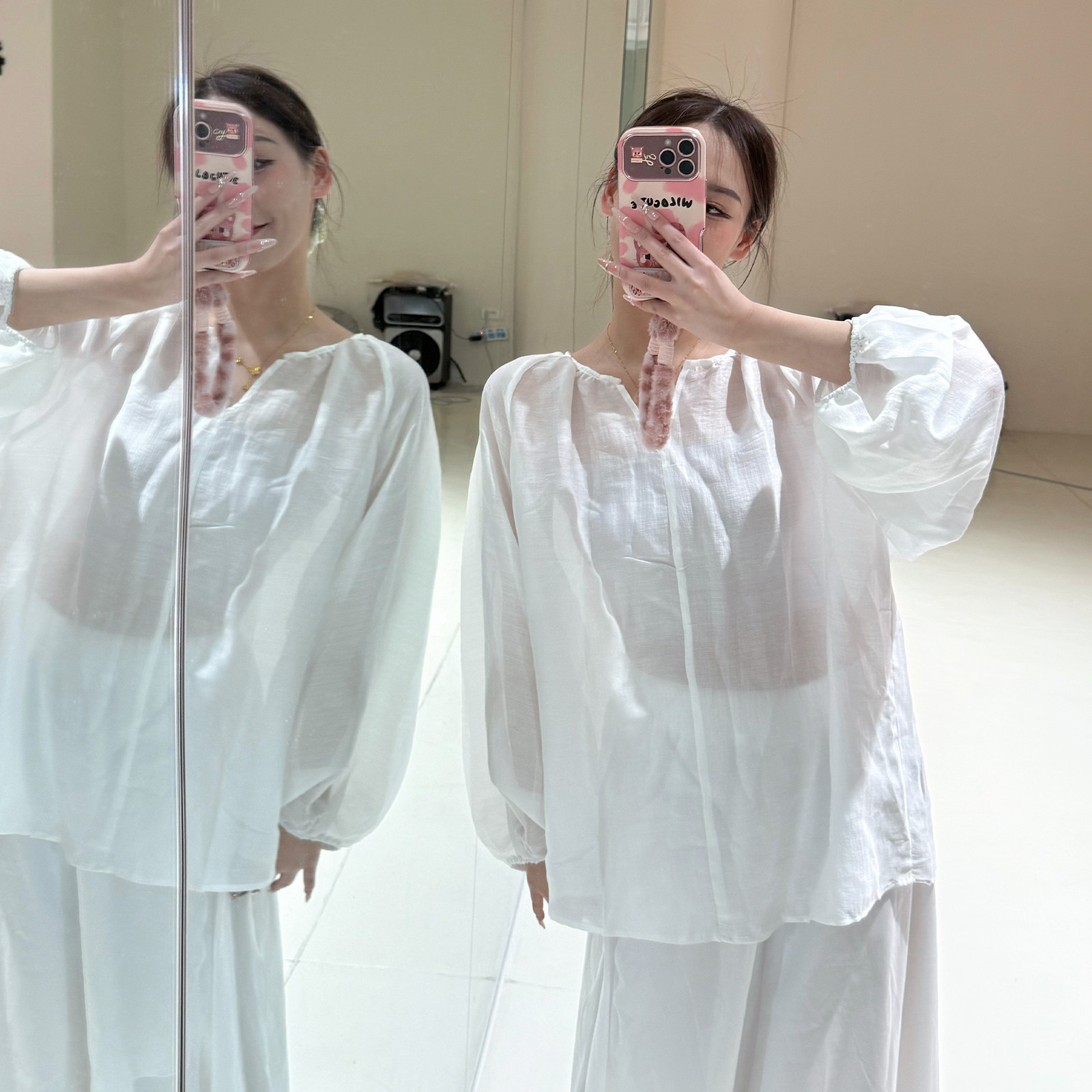 朵棠古典舞身韵服飘逸宽松网纱罩衫形体现代舞蹈练功服中国舞纱衣图片