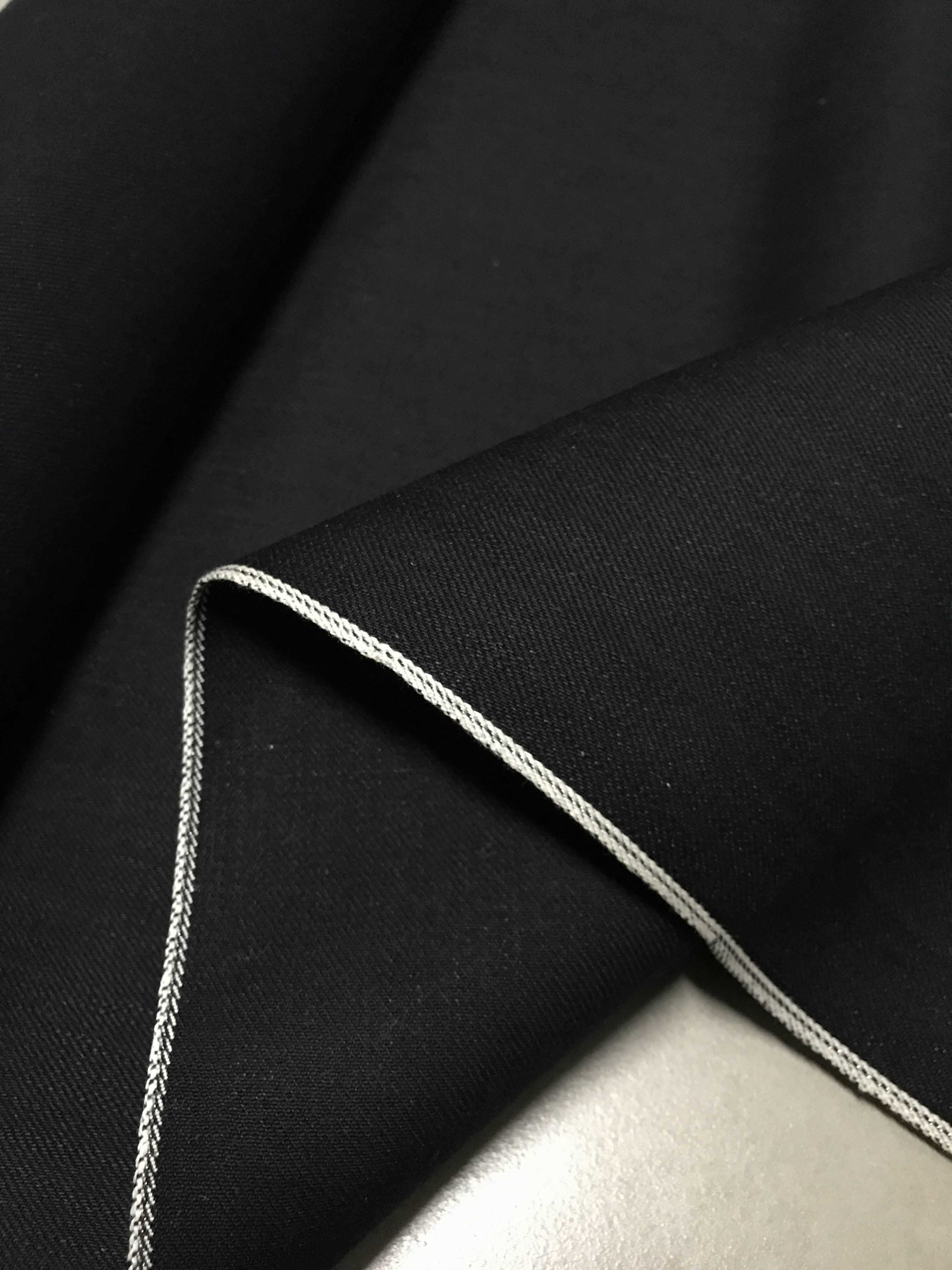 厚硬挺括无弹品质感足日本冈山赤耳原浆黑色白银边丹宁牛仔布料