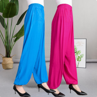 鬼步舞长裤 春夏棉绸太极裤 武术练功裤 跳舞灯笼裤 中老年男女晨练裤