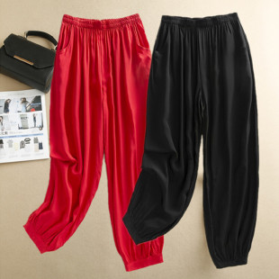 舞台演出服棉绸宽松灯笼阔腿裤 休闲长裤 2024春夏秋新款 中老年女裤