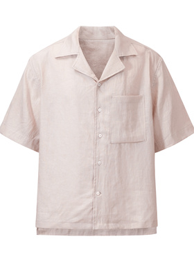 UNZEOT夏季新款男女情侣时尚休闲轻通勤百搭短袖开襟衬衫ins潮