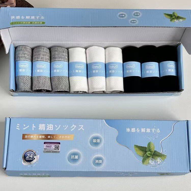 Galouu级冰感薄荷消臭网眼袜