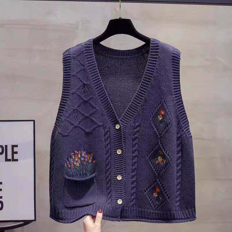 文艺复古风毛衣马甲女2025秋季新款宽松显瘦针织开衫休闲背心上衣