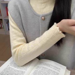 季 秋冬加厚女保暖打底 美软糯一体绒毛衣半MUT高领木甜耳边针织衫