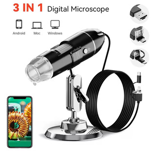 3-in-1 microscope 1600x digital electron microscope type-c
