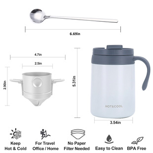 Portable Outdoor Stainless Steel Pour-Over Coffee Set咖啡壶