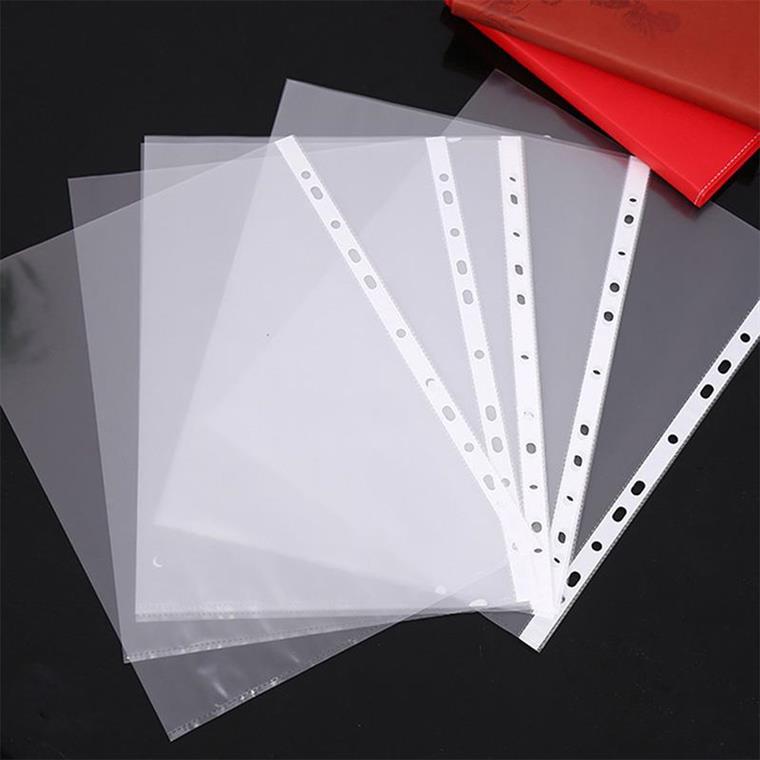 100Pcs/Lot A4 Clear Plastic Punched Pockets Folders Filing