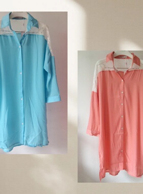 古卉家居服夏季女轻薄丝感防晒衣外穿开襟长袖衬衫56107