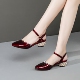 2026年夏季 粗跟真皮凉鞋 新款 珍珠跟四季 包头凉鞋 单鞋 女中跟小皮鞋