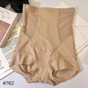 魅丽翘762高腰收腹提臀产后内裤 桑蚕丝裆透气抗菌束腰二合一短裤