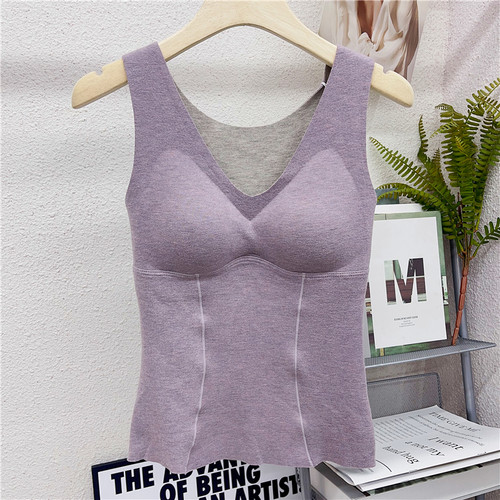 B4033桑蚕丝山羊绒秋冬保暖背心